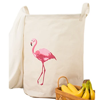 Hoomall Animacinių Filmų Skalbinių Krepšį, Žaislų Saugojimo Flamingo Barelį Super Didelis Krepšys Medvilnės Skalbimo Nešvariais Drabužiais, Didelis Krepšys Organizatorius