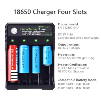 USB 18650 Baterija, Įkroviklis 3.7 V, Li-ion TR IMR 14500 16650 14650 18350 18500 16340 18650 Akumuliatorius