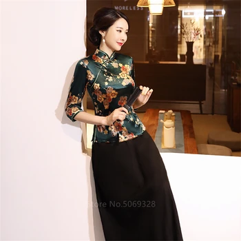 2020 Naujųjų Metų Moteris Kinų Suknelė Raudona Satino, Šilko Qipao Derliaus Tango Kostiumą Drabužių Stiliaus Kinijos Tradicinės Cheongsam Moterims Topai