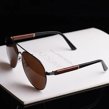 Vazrobe Stiklo Akiniai nuo saulės Vyrų medienos saulės akiniai vyrų tamsiai rudos aviacijos prekės dizaineris derliaus negabaritinių