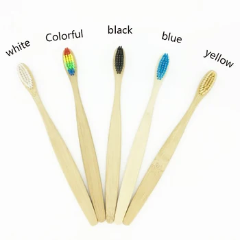 80PCS gamtos ranka-bambuko pagaminti dantų šepetėlį giliai valymo burnos valymo produktai be transportavimo išlaidų, juoda balta