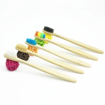 80PCS gamtos ranka-bambuko pagaminti dantų šepetėlį giliai valymo burnos valymo produktai be transportavimo išlaidų, juoda balta