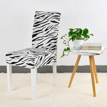 Zebra Modelio Spausdinimo Kėdė Padengti Valgomasis Sėdynės Raštas Slipcover Ruožas Valgomojo Kėdė Padengti Namų Dekoro 1 VNT