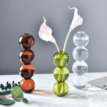 INS Putojantis Kamuolys Burbulas Stiklo Vaza Gėlių kompozicijų Namų Puošybai Hydroponics Stiklo Meno Gėlių Ware Darbalaukio Puošimas Ornamentais