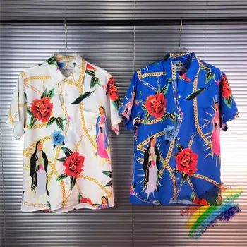WACKO MARIA Havajų Marškinėliai, Skaitmeninis Spausdinimas Vyrai Moterys 1:1 Viršų Versija Tees Streetwear Marškinėliai