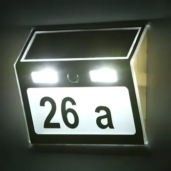 Polikristalinio silicio namo numeris lempa Saulės Energijos LED Šviesos Ženklas House Hotel Durų Adresas Apnašas Skaičiaus Skaitmenų Plokštė
