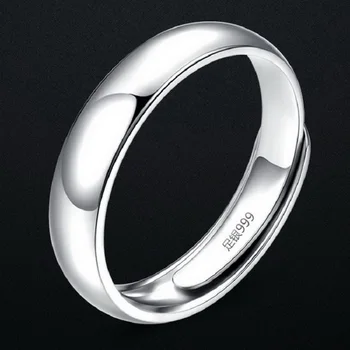 Naujas 999 Sidabro Atidaryti Žiedas Vyrams, Moterims, Šviesi Sidabro Žiedas Gryno Sidabro Paprasta Atidaryti Žiedas Vyrų
