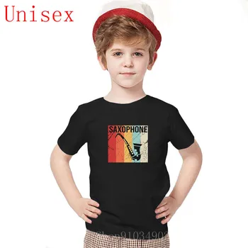 Vintage Retro Saksofonas Sax Žaidėjas Muzikantas Vaikų Marškinėliai Vasaros Stiliaus paauglių mergaičių drabužių Kokybės vaikiški drabužiai berniukams