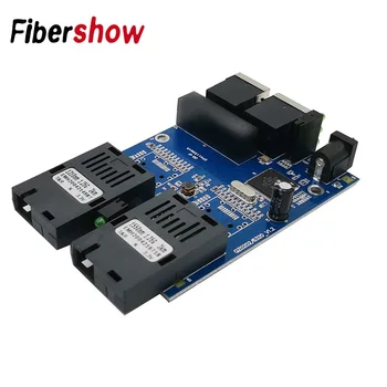 Gigabit Ethernet pluošto jungiklis 2 RJ45 UTP 2 PK pluošto Optinių Laikmenų Keitiklis 2SC 2RJ45 Ethernet 10/100/1000M PCB 1PCS