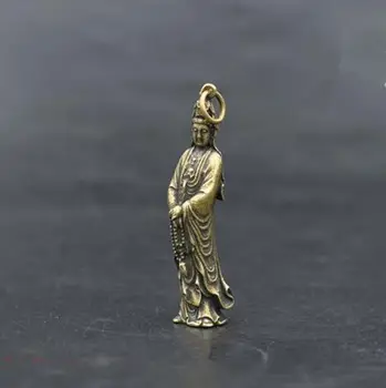 Kinijos gryno žalvario Guanyin bodhisatvos mažas pakabukas #2