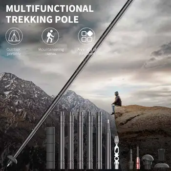 116cm Taktinis Stick Trekas Polių Lazdą Nešiojamų Lauko Kelionių Sporto 2020 Pėsčiųjų Alpinizmo Daugiafunkcį