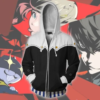 Anime Persona 5 Joker Hoodie Unisex Kailis 3D Atspausdintas Ren Amamiya Cosplay Kostiumas