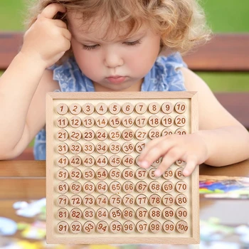 Mediniai Montessori Švietimo Žaislai 1-100 Skaičių, Skaičiavimo Lentelė Ikimokyklinio Matematikos Stalo Žaidimas, Vaikas Anksti Mokymosi, Mokymo Priemones, Žaislus