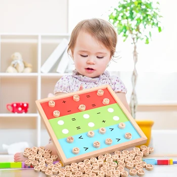 Mediniai Montessori Švietimo Žaislai 1-100 Skaičių, Skaičiavimo Lentelė Ikimokyklinio Matematikos Stalo Žaidimas, Vaikas Anksti Mokymosi, Mokymo Priemones, Žaislus