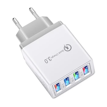 Bakeey 3.1 4 USB Įkroviklis LED Light Greito Įkrovimo USB Įkroviklis Adapteris Mobilaus Telefono