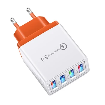 Bakeey 3.1 4 USB Įkroviklis LED Light Greito Įkrovimo USB Įkroviklis Adapteris Mobilaus Telefono