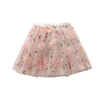 Gėlių Siuvinėjimas Vaikai sijonai Mergaitėms Pettiskirt Vaikų Akių Sijonas Baby Princess tutu sijonai Pavasarį ir vasarą
