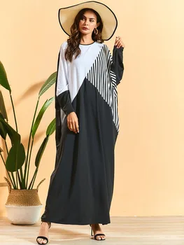 Ramadanas Turkijos Musulmonų Abaja Moterų Suknelė, Hijab šikšnosparnių rankovėmis chalatas, Eid Maroko Kaftan Djellaba Jilbab Vestidos Islamo Apranga