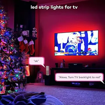 RGB SMD5050 LED Šviesos Juostelės TV Namo Šalis Kalėdinė Dekoracija Su Wifi ir Muzikos Valdytojas