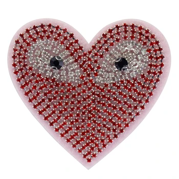 Rankų darbo Zawalcowany Crystal Eye Meilė Širdies Dizaino Siūti ant Pleistro ps Drabužių Aplikacijos