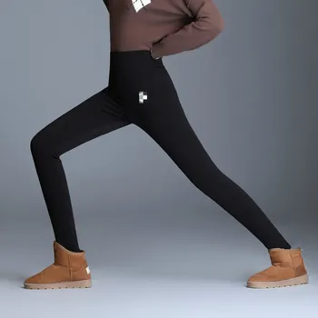 3XL Žiemą Šiltas Antblauzdžiai Moterims Didelio Dydžio Sustorėjimas Legging Aukšto Juosmens Moterų Kelnės Plius Aksomo Slim Leggins Tampri