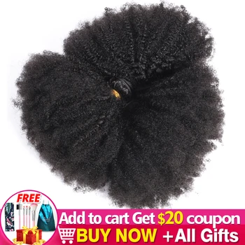 Afro Keistą Garbanotas Plaukų Pynimas Pluoštas Spręsti Remy Human Hair Extension Už Juodaodžių Moterų 8-20 Colių Natūralių Spalvų Jarin Plaukų Urmu Parduoti