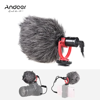 Andoer AD M2 kamera kondensatoriaus karaoke lavalier microphone kompiuterių launchpad Mic 3.5 mm Kištukas iPhone 6/ 6plus mikrofon
