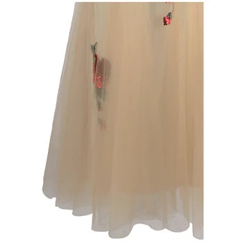 Angelas-mados V Kaklo Gėlės China vakarinę Suknelę Šalis Suknelė Iliuzija Suknelė 452